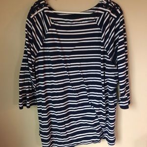 Avenue striped tee with cute lace up detail